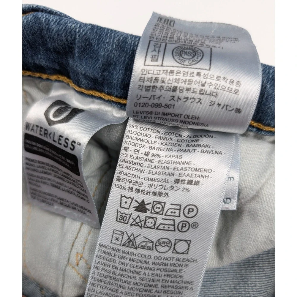 Levi's 513 Slim Fit Blue Wash‎ Denim Straight Leg Jeans Men's Size 38x30